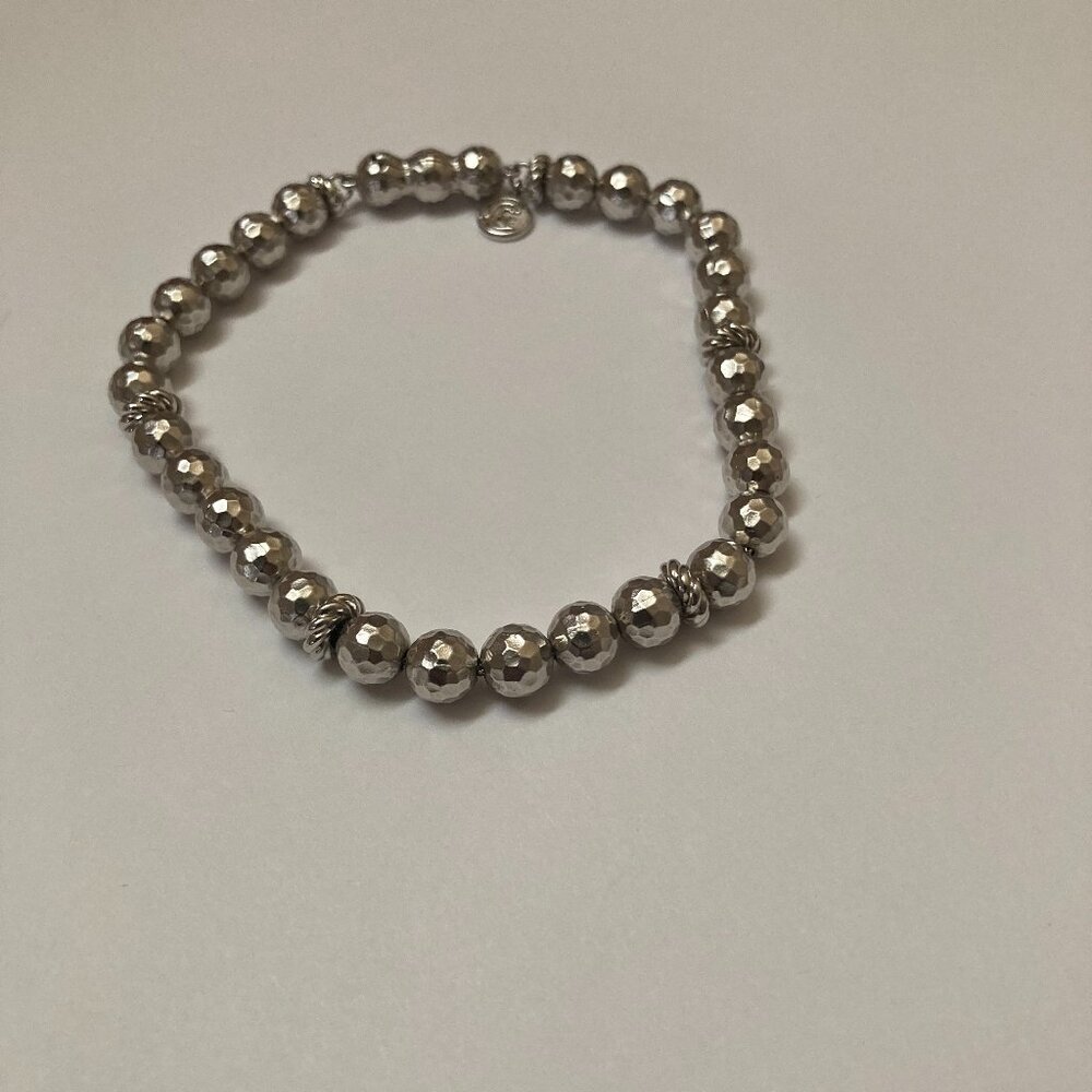 Gabriel & Co 925 Sterling Silver Faceted Bead Bracelet 8"